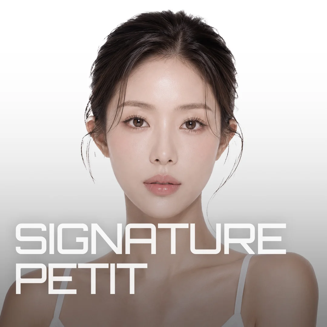 SIGNATURE PETIT — model banner highlighting skin texture